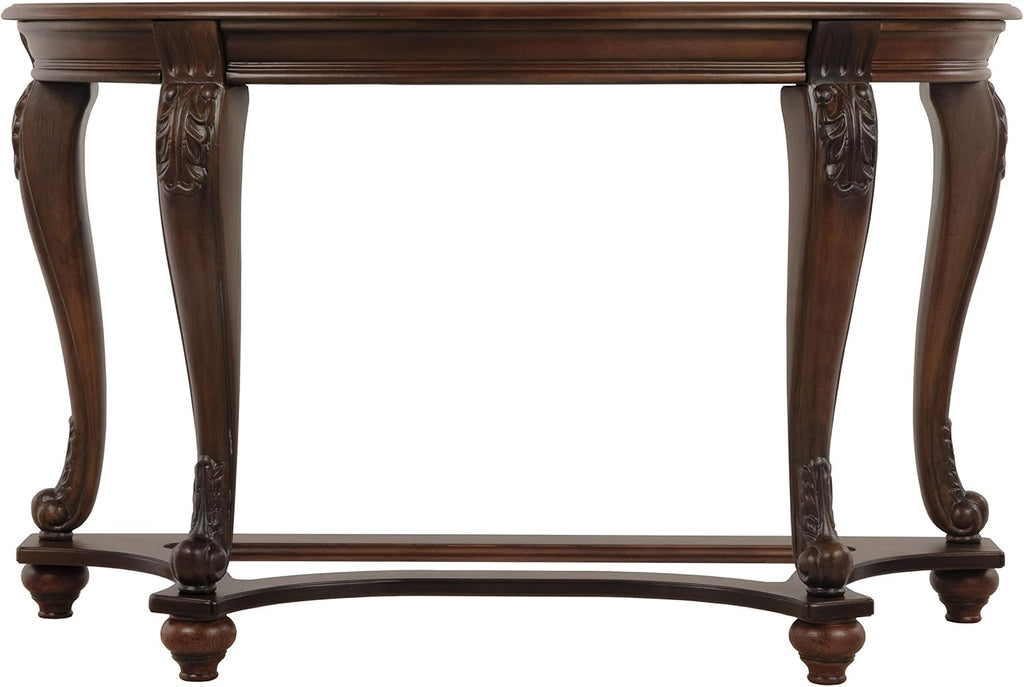 Dark Brown Glass Top Sofa Table K59332
