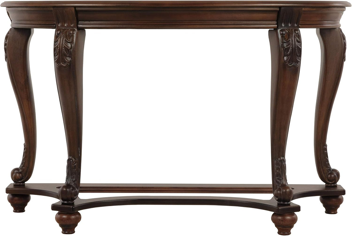 Dark Brown Glass Top Sofa Table K59332