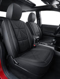 Faux Leather Seat Covers Full Set Black-Gray Q373
