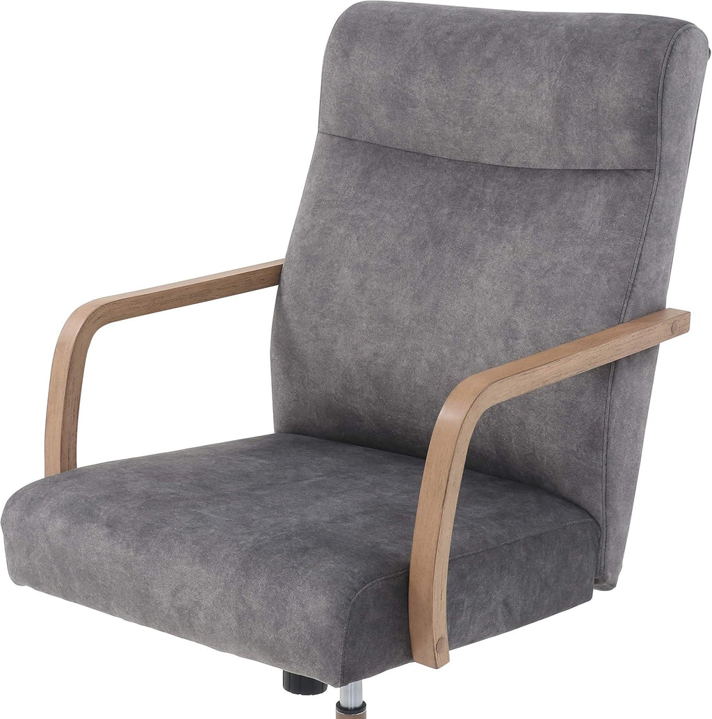 Velvet Height-Adjustable Office Chair with Caster Wheels H45118