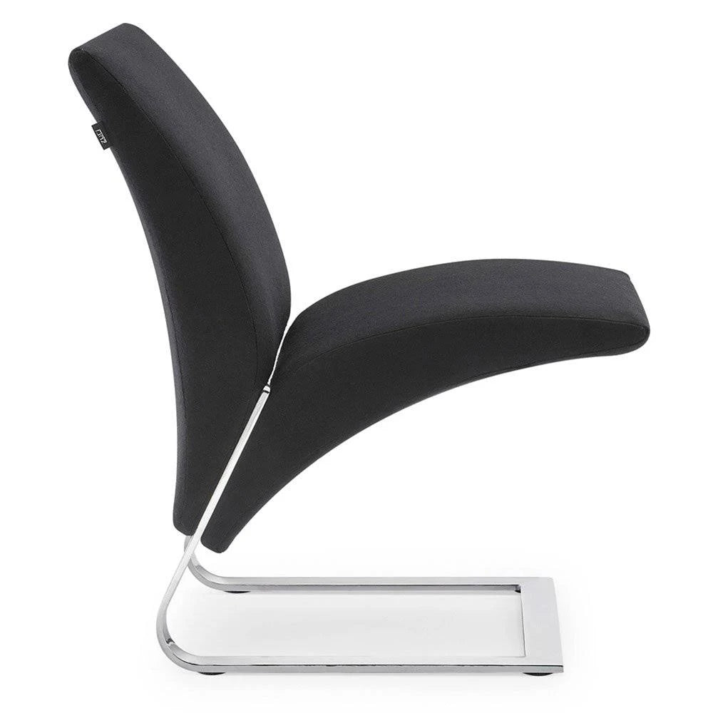 Black Cashmere Fabric Chair with Chrome Base O600276