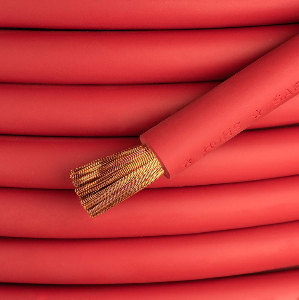 4/0 Gauge 25 Feet Red Copper Welding Cable 600 Volt O488771