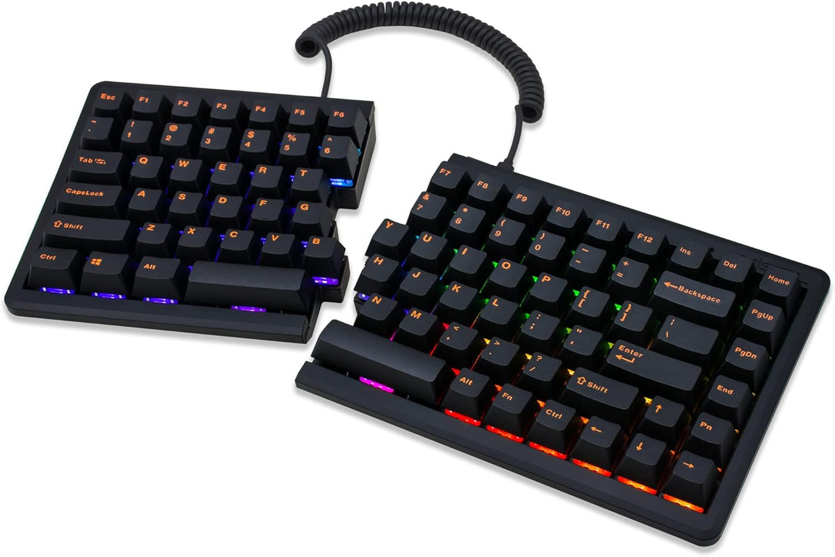 RGB Backlit TKL Split Mechanical Keyboard with Cherry MX Brown Switch N203033
