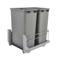 Double 27-Quart Pull Out Kitchen Waste Container with Soft-Close Slides, Gray I280506