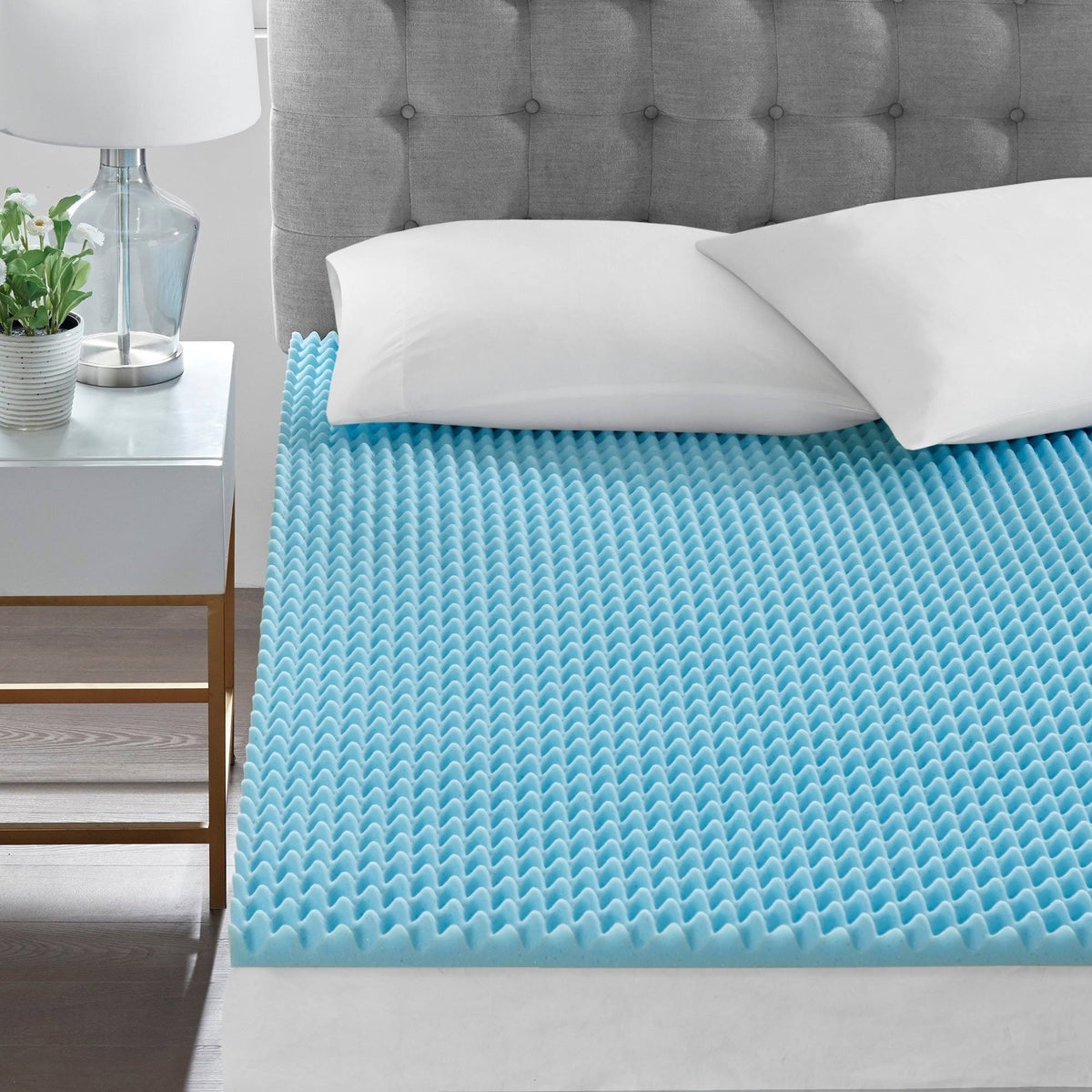Blue California King Gel Memory Foam Topper F13611