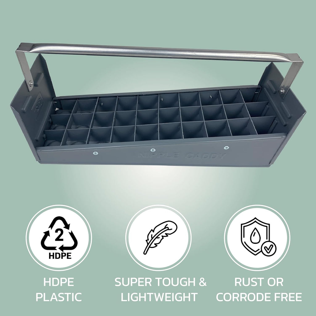 Grey HDPE Plumbing Nipple Caddy Holds 30 Pcs Pack of 2 C419