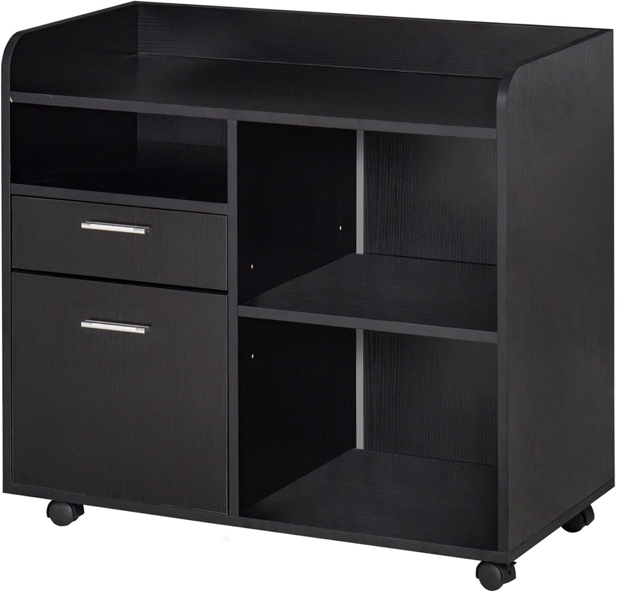 White Mobile Filing Cabinet with 2 Drawers and 3 Shelves I334