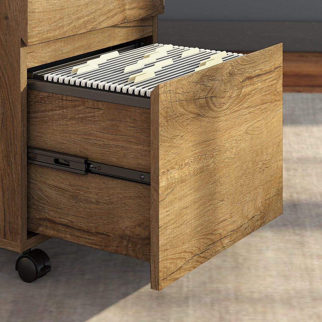 Rustic Brown Desk and Cabinet A597