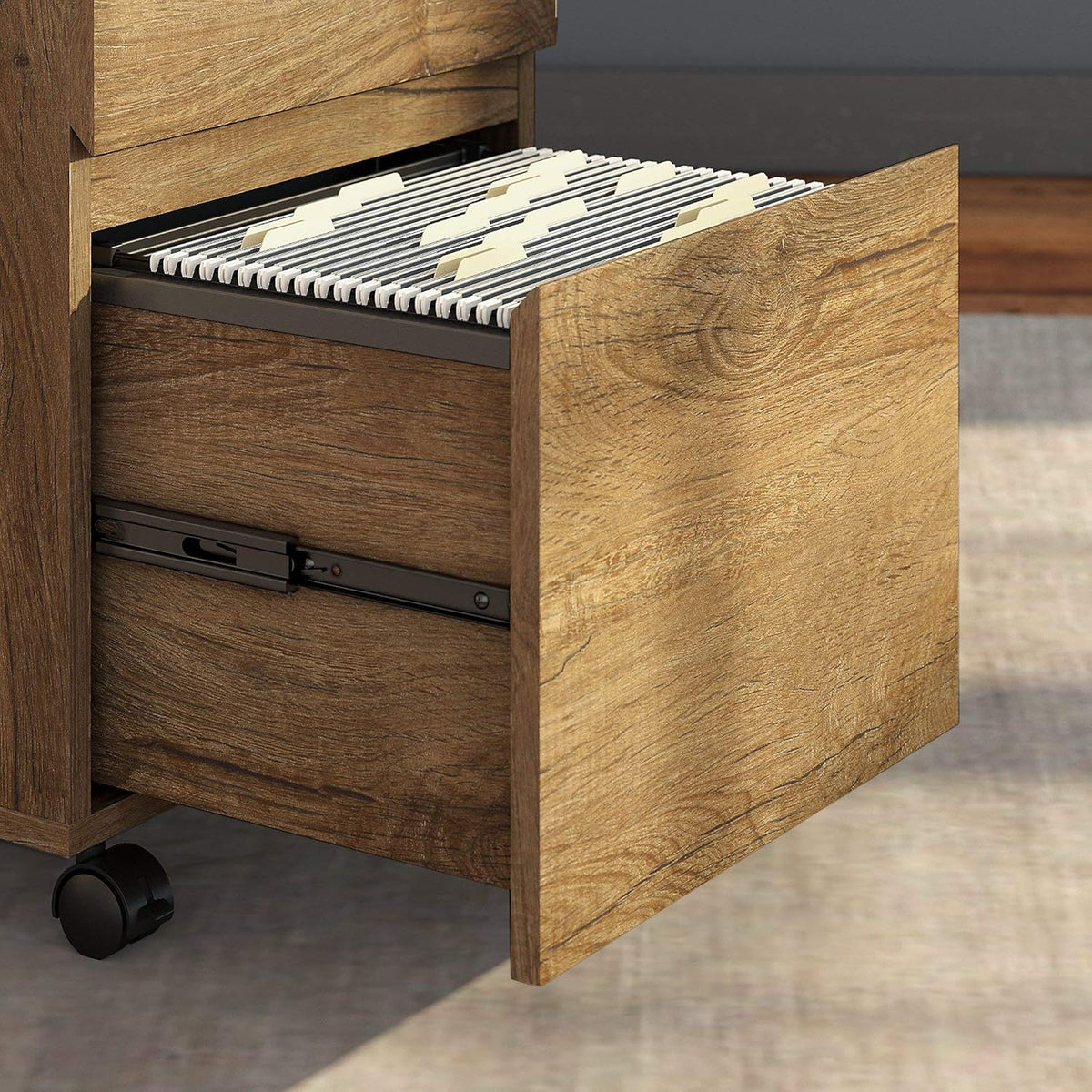 Rustic Brown Desk and Cabinet A597