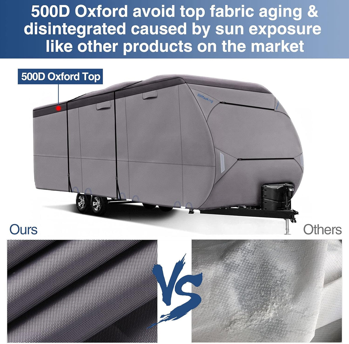 Waterproof 500D Travel Trailer Cover with 4 Tire Covers E63218