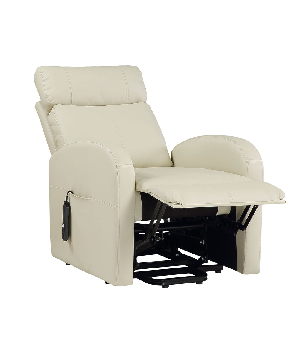 Beige PU Power Lift Recliner S582