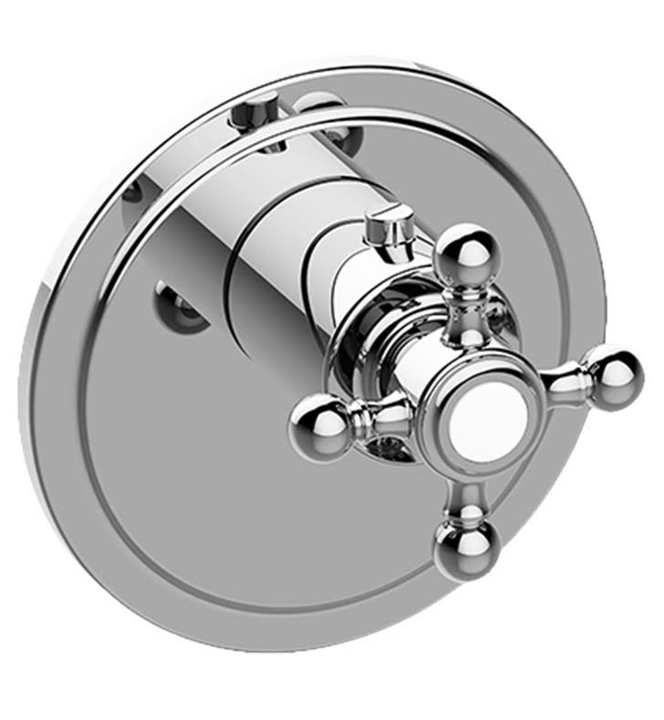 4 7/8x22 Thermostatic Valve Trim with Cross Handle in Polished Chrome L82283