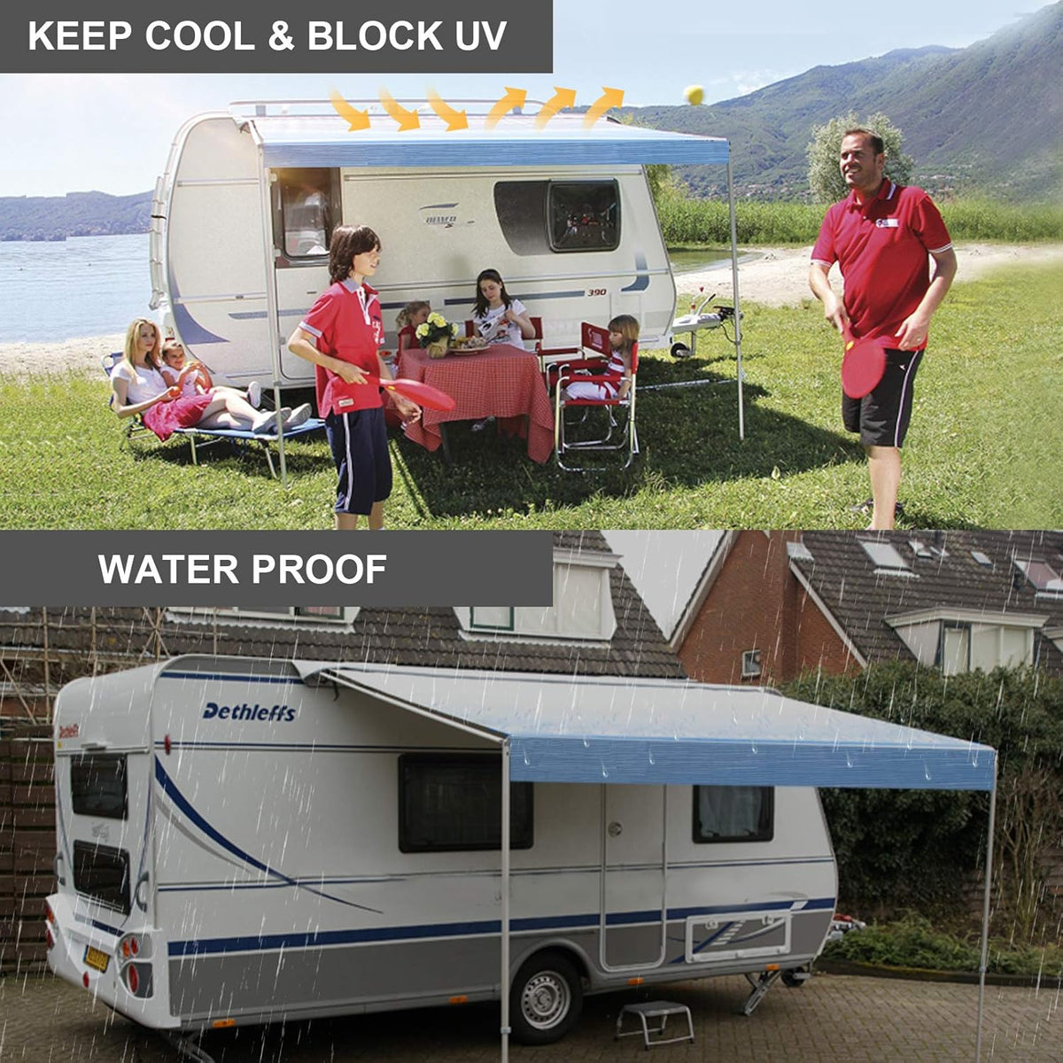 Waterproof Vinyl RV Awning Fabric Replacement 20' C886696
