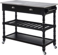 White 3-Tier Stainless Steel Kitchen Cart with Drawers G353