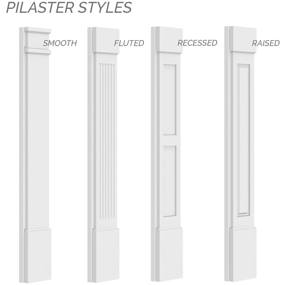 PVC Pilaster with Decorative Capital & Base (Pair) S369