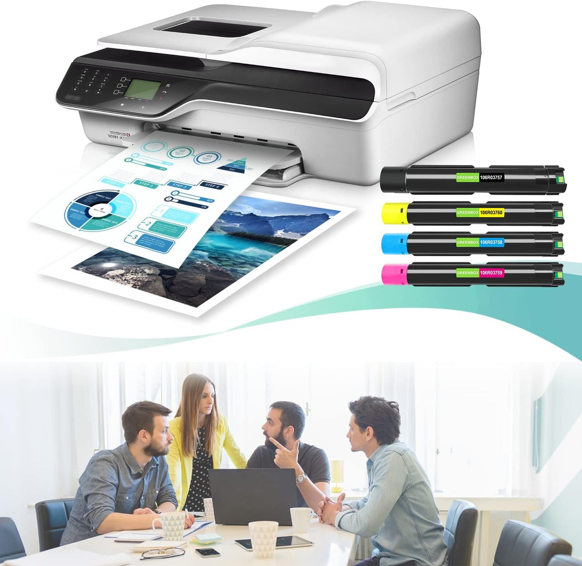 Remanufactured Toner Cartridge 1 Black 1 Cyan 1 Magenta 1 Yellow H7980