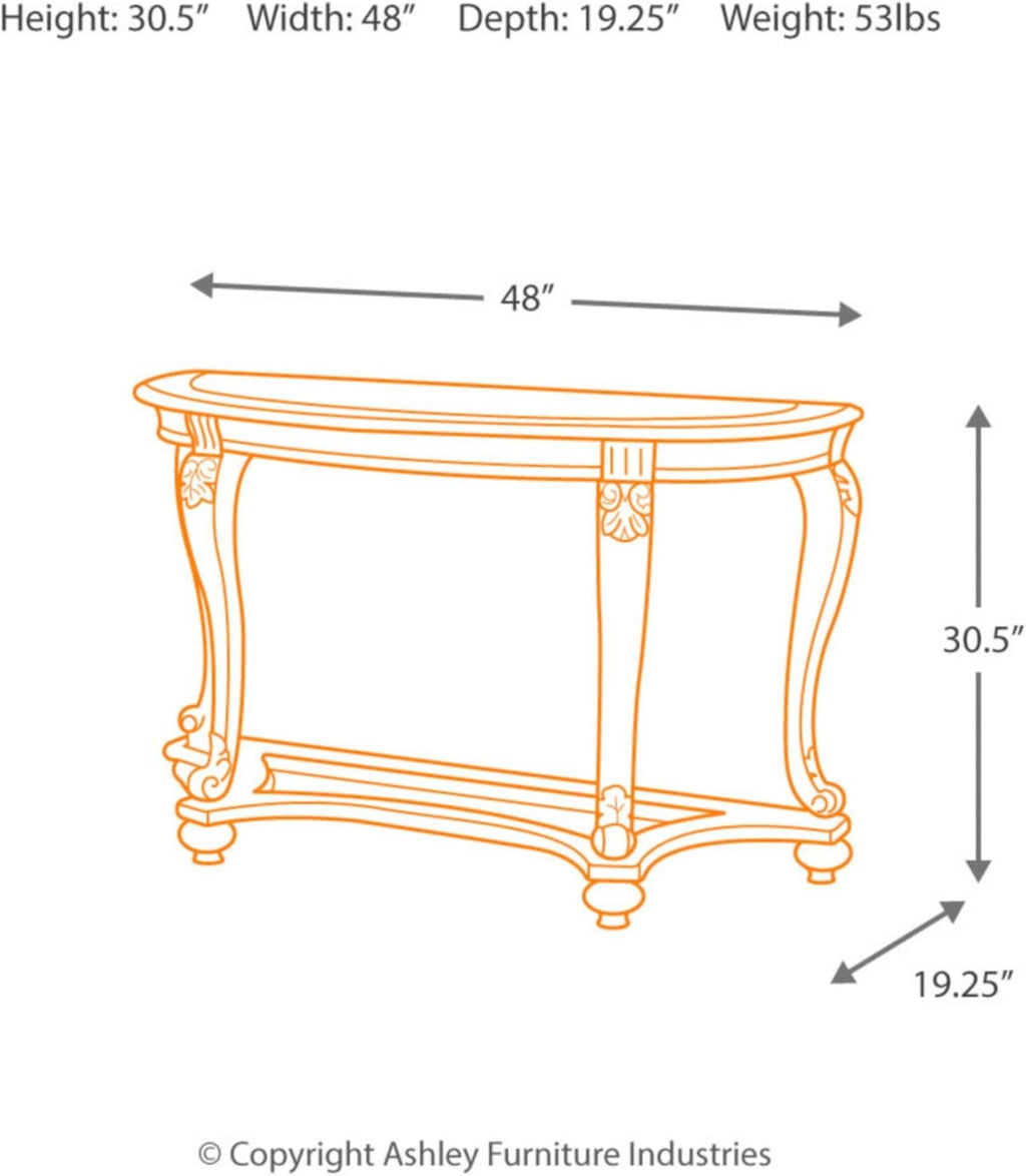 Dark Brown Glass Top Sofa Table K59332