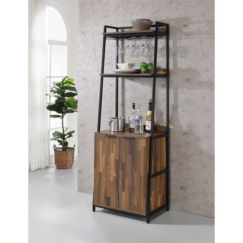 Rustic Wood 4-Shelf Bookcase W44263