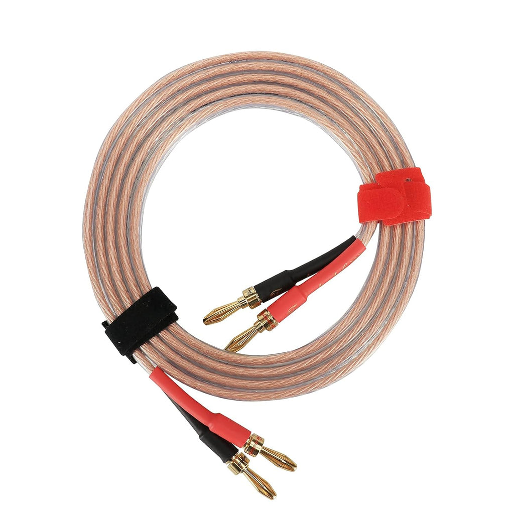 1 Pair 13AWG Oxygen-Free Copper Speaker Cables with Banana Plug Tips H351842