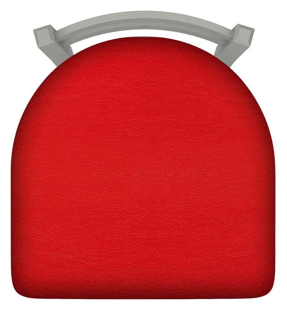 Swivel Bar Stool with Anodized Nickel Finish and Red Seat Z805684