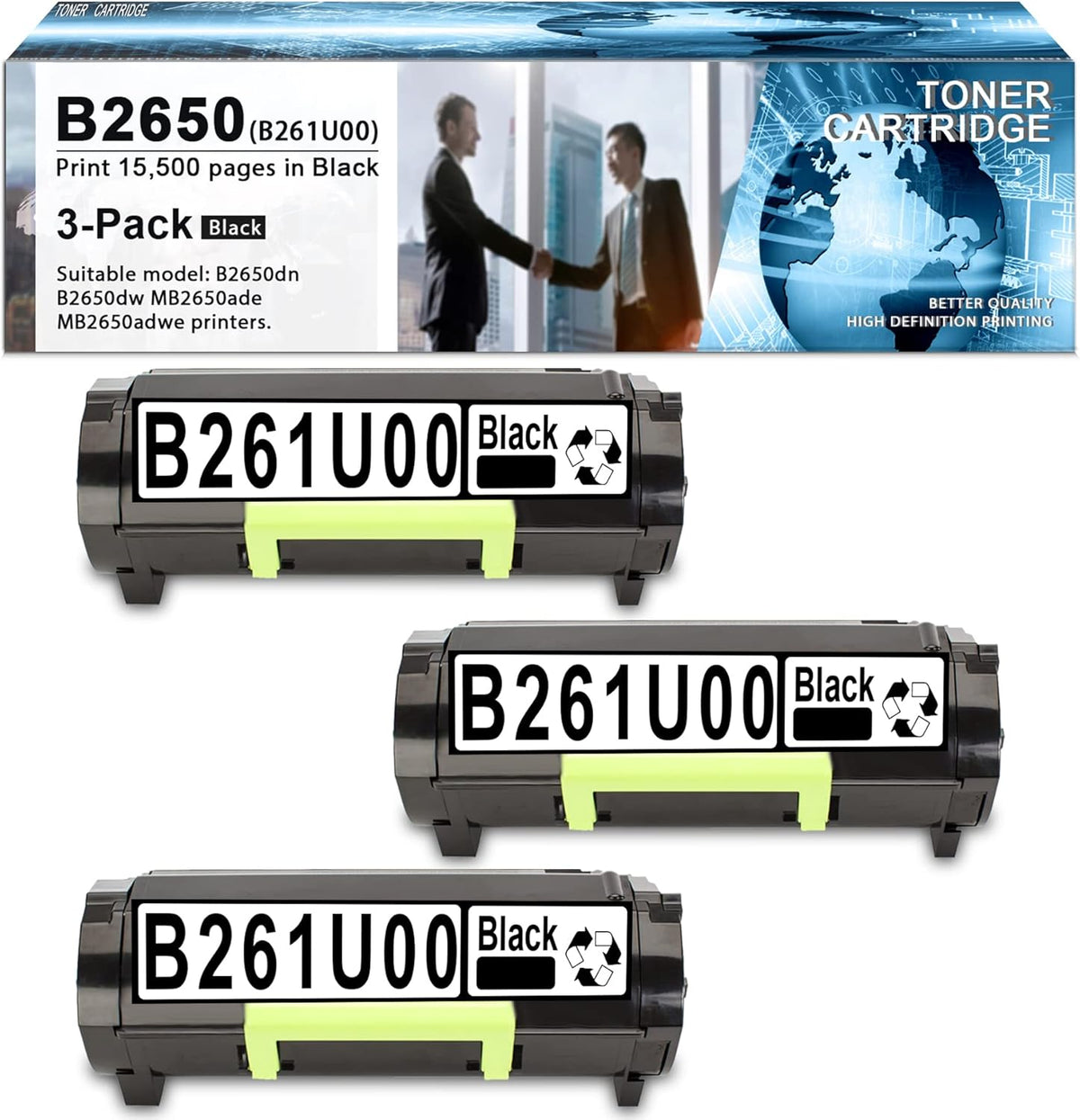 Black Toner Cartridge 3 Pack Q9665