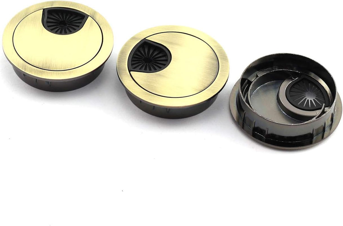 3pcs 50mm Zinc Alloy Desk Grommet Black D841