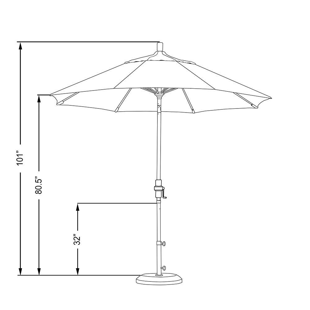 9' Aluminum Market Umbrella Collar Tilt O887
