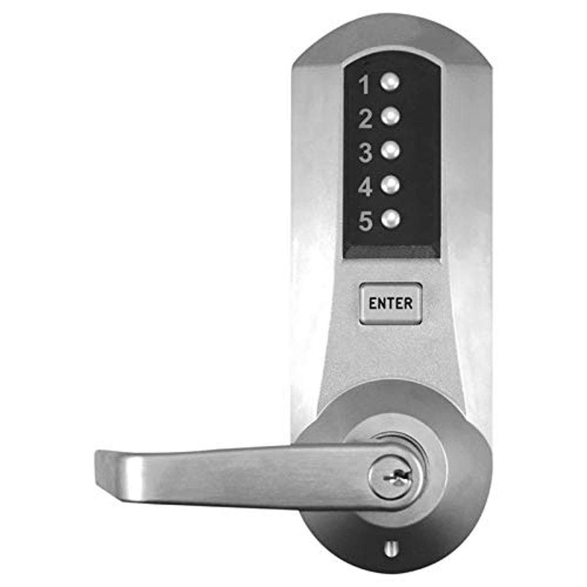 Satin Chrome Push Button Lock with Lever U4762