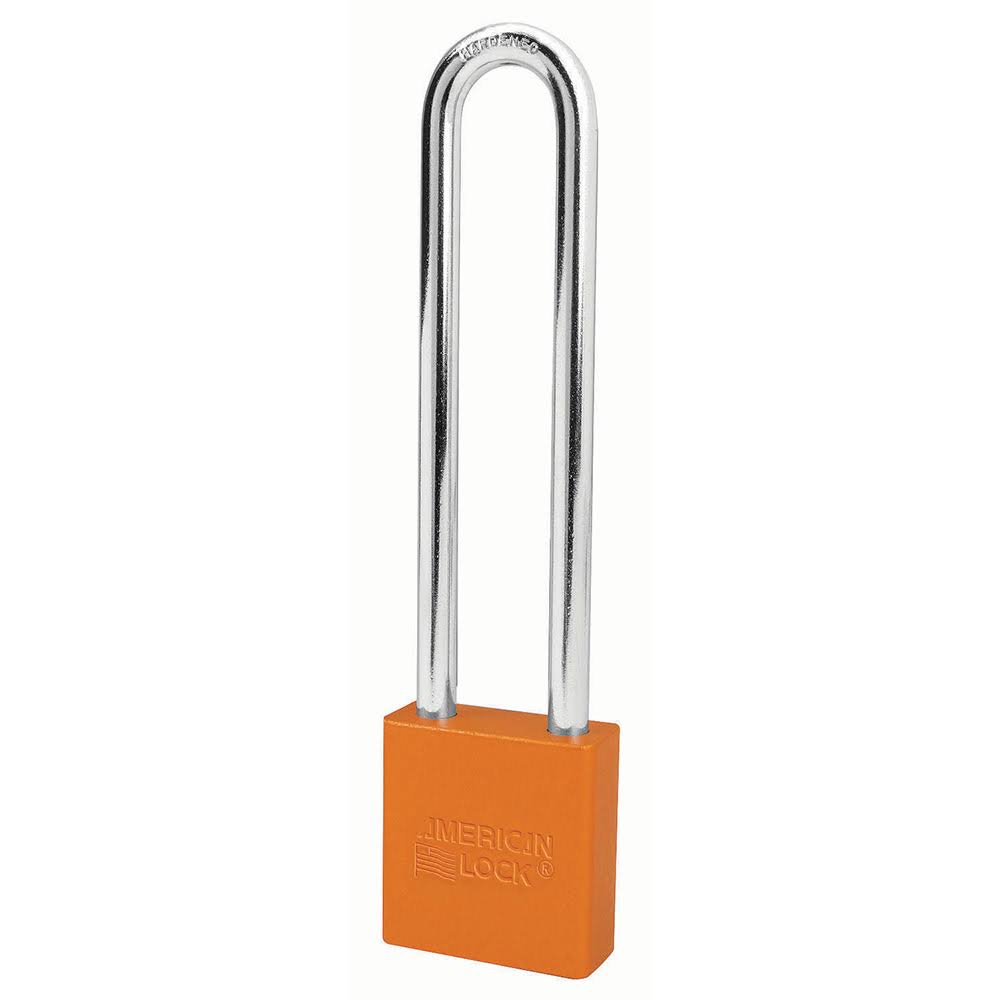 Orange Solid Aluminum Rectangular Padlock K7958