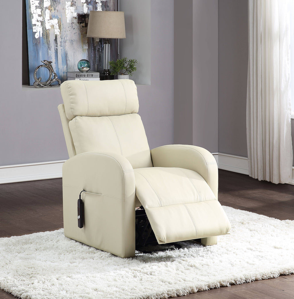 Beige PU Power Lift Recliner S582