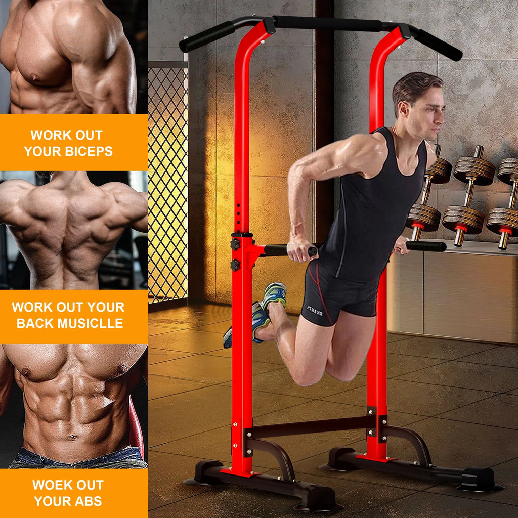 Adjustable Pull up Power Tower Dip Stands 600lbs G22840