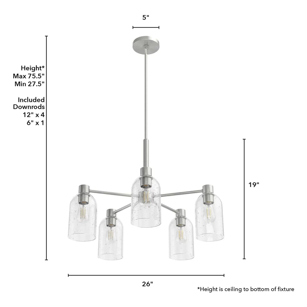5 Bulb Hanging Chandelier Light Fixture R7368