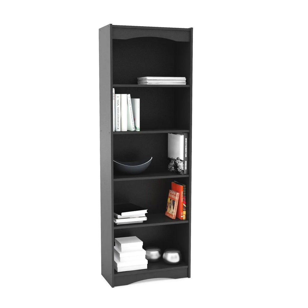 72" Tall Black Bookcase W3219