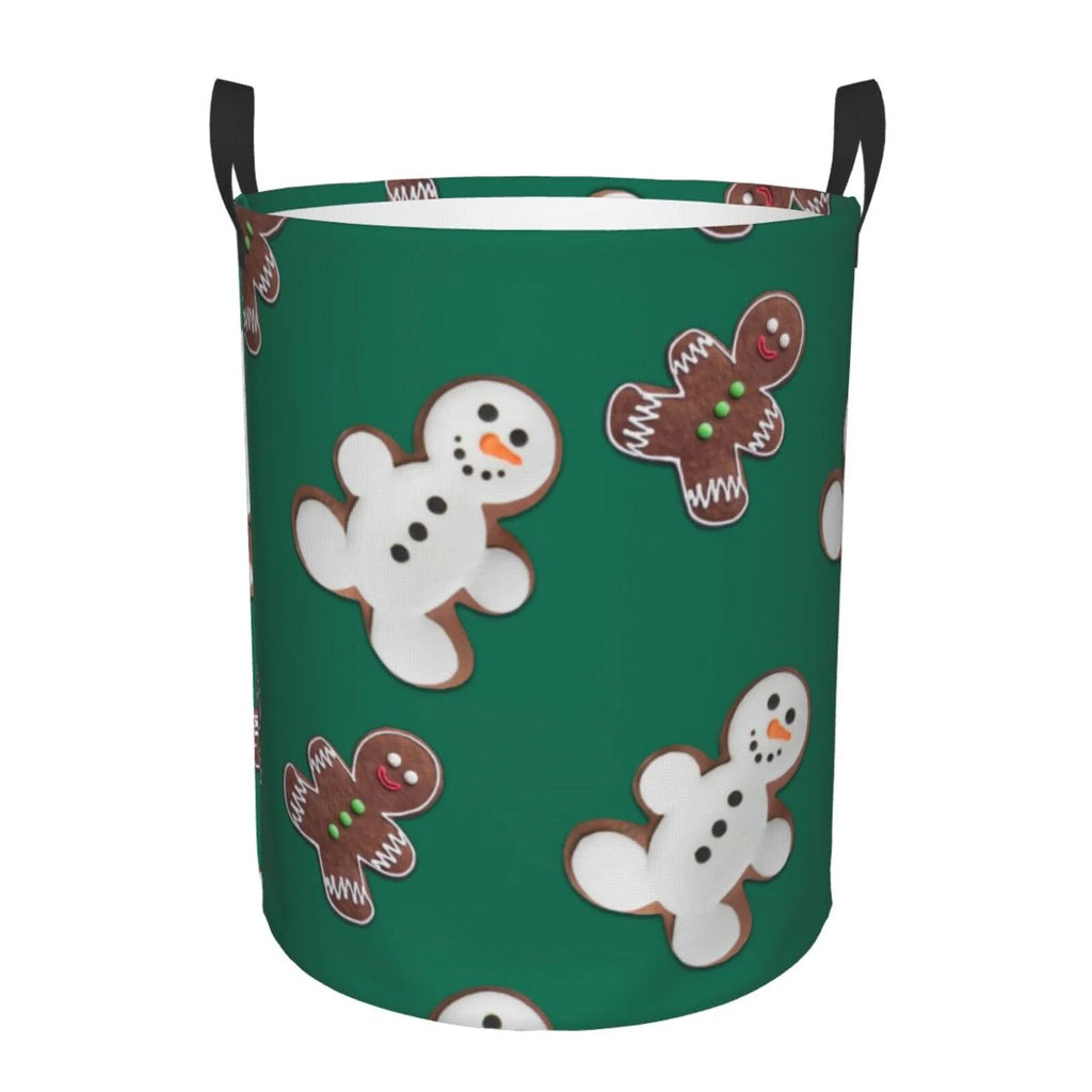 Laundry Hamper With Leather Laundry Basket Waterproof Round Collapsible S1565
