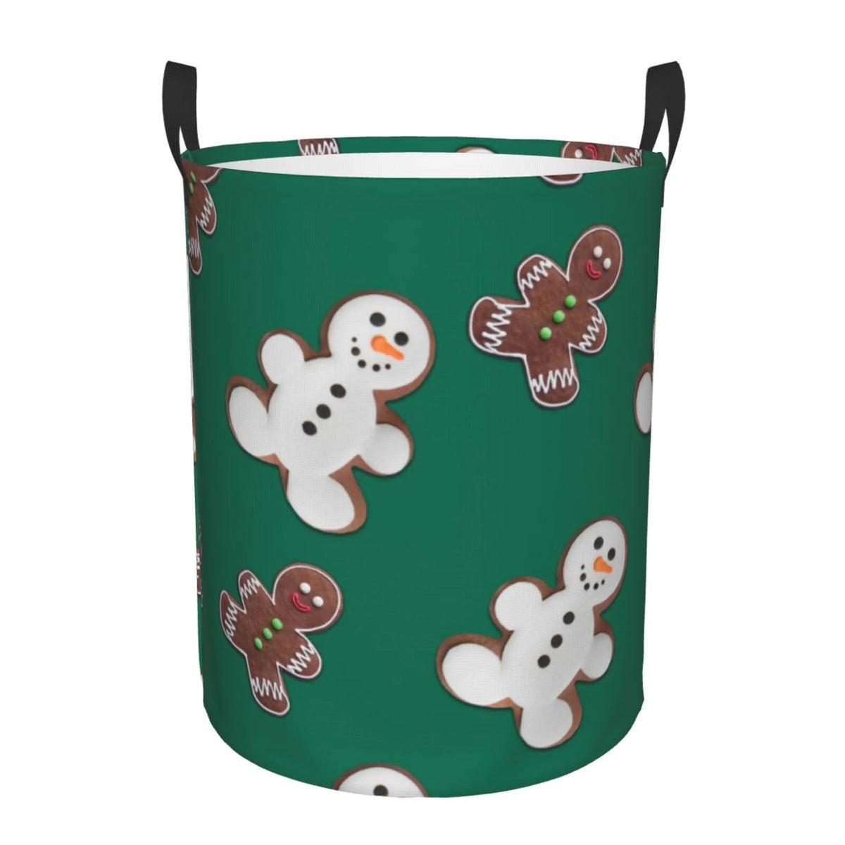 Laundry Hamper With Leather Laundry Basket Waterproof Round Collapsible S1565