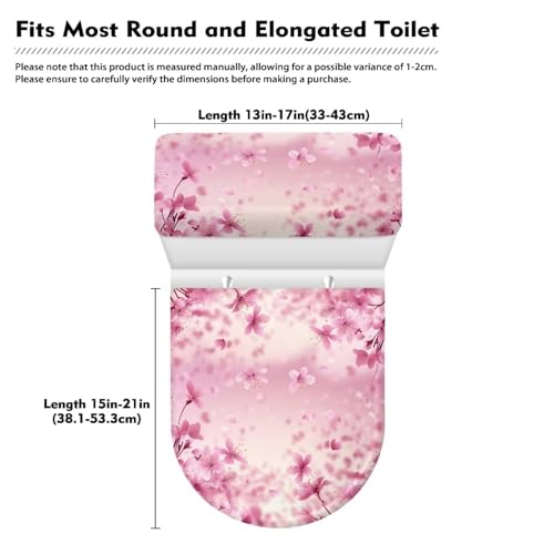 Polyester Fabric Christmas Theme Toilet Seat Cover Set W780891
