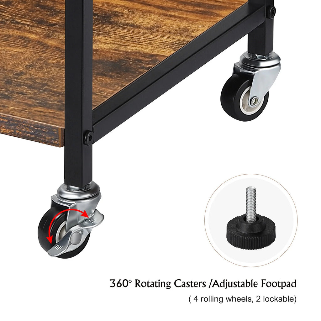 2-Tier Mobile Printer Stand with Wheels R15778