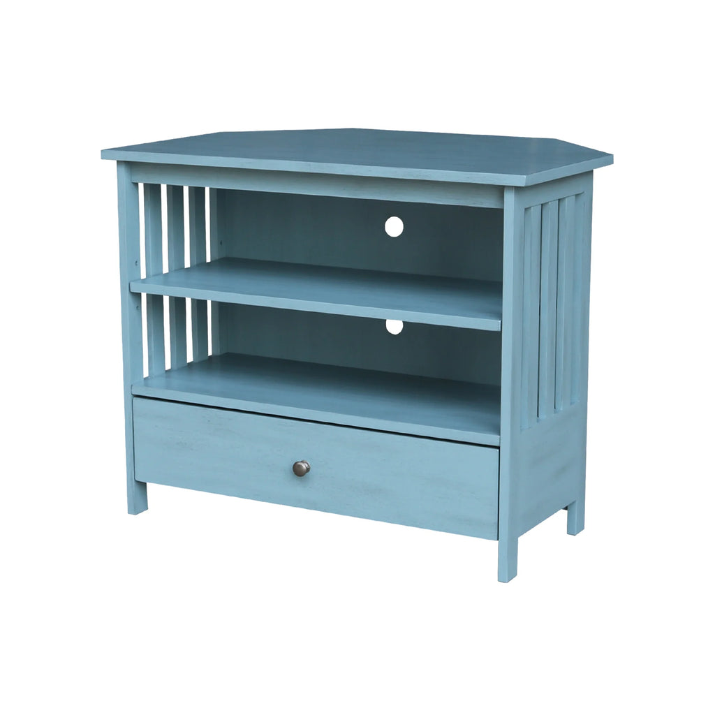Solid Wood TV Stand with Shelves and Drawer X275168