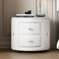 White 2 Drawer PU Leather Upholstered Nightstand L2949