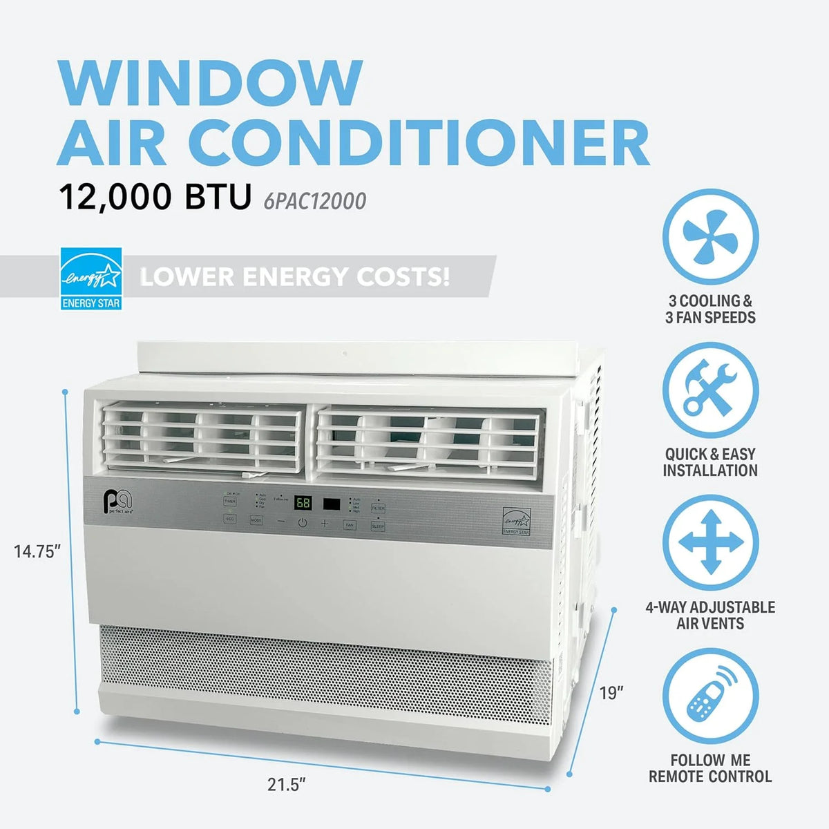 115-Volt Flat Panel Window Air Conditioner B182414