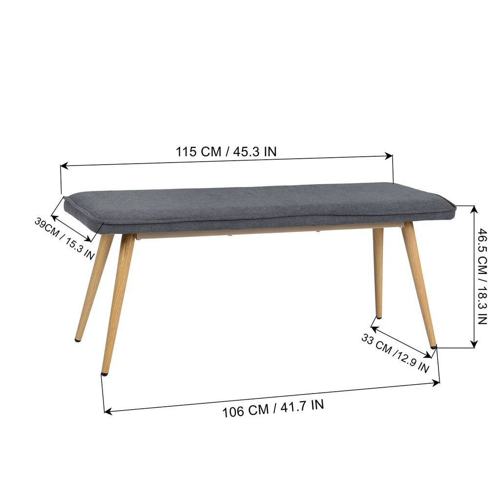 Charcoal Gray Upholstered Tufted Bench G5831