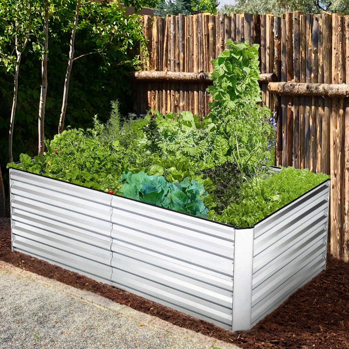 6x3x2ft Galvanized Steel Raised Garden Beds T685