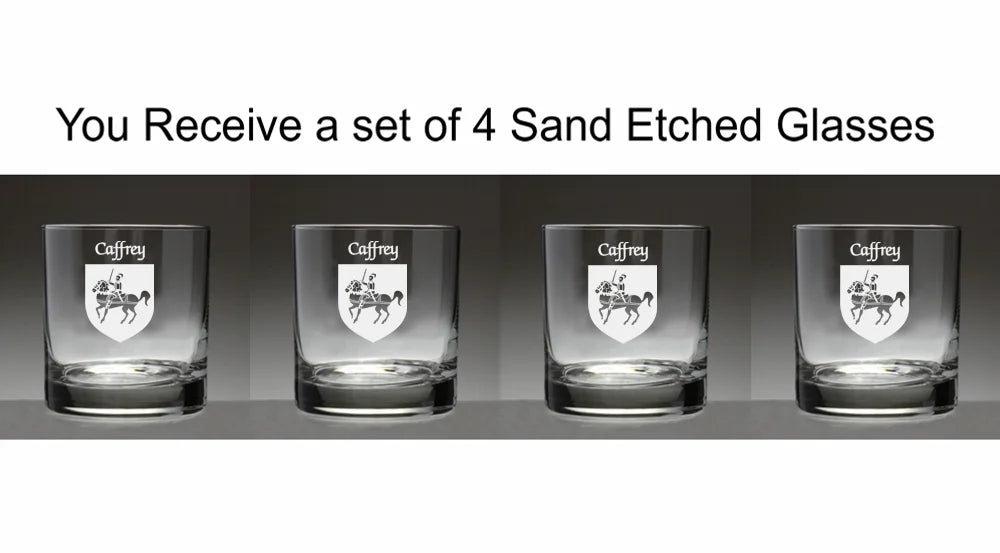 Set of 4 Etched Tumbler Glasses X897