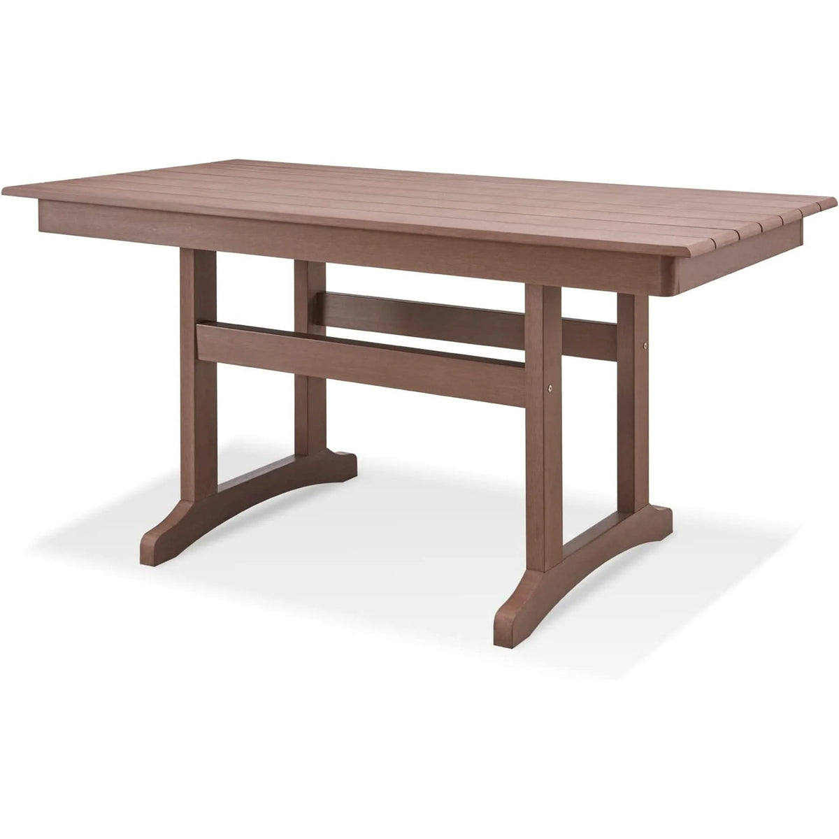 Brown 6-Person Poly Lumber Outdoor Dining Table J727