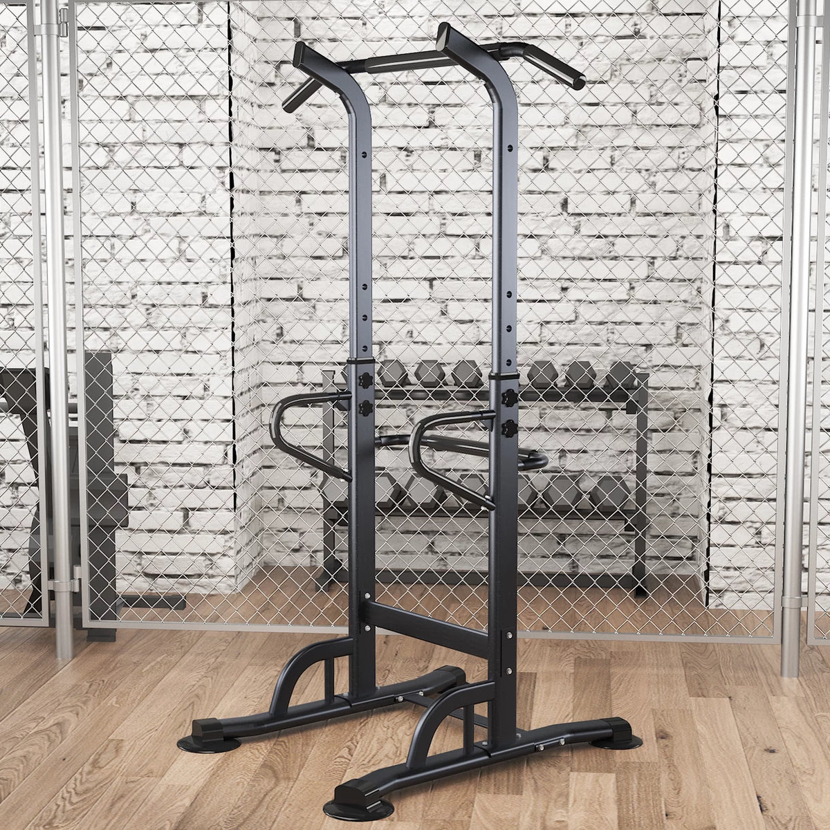 Adjustable Pull up Power Tower Dip Stands 600lbs G22840