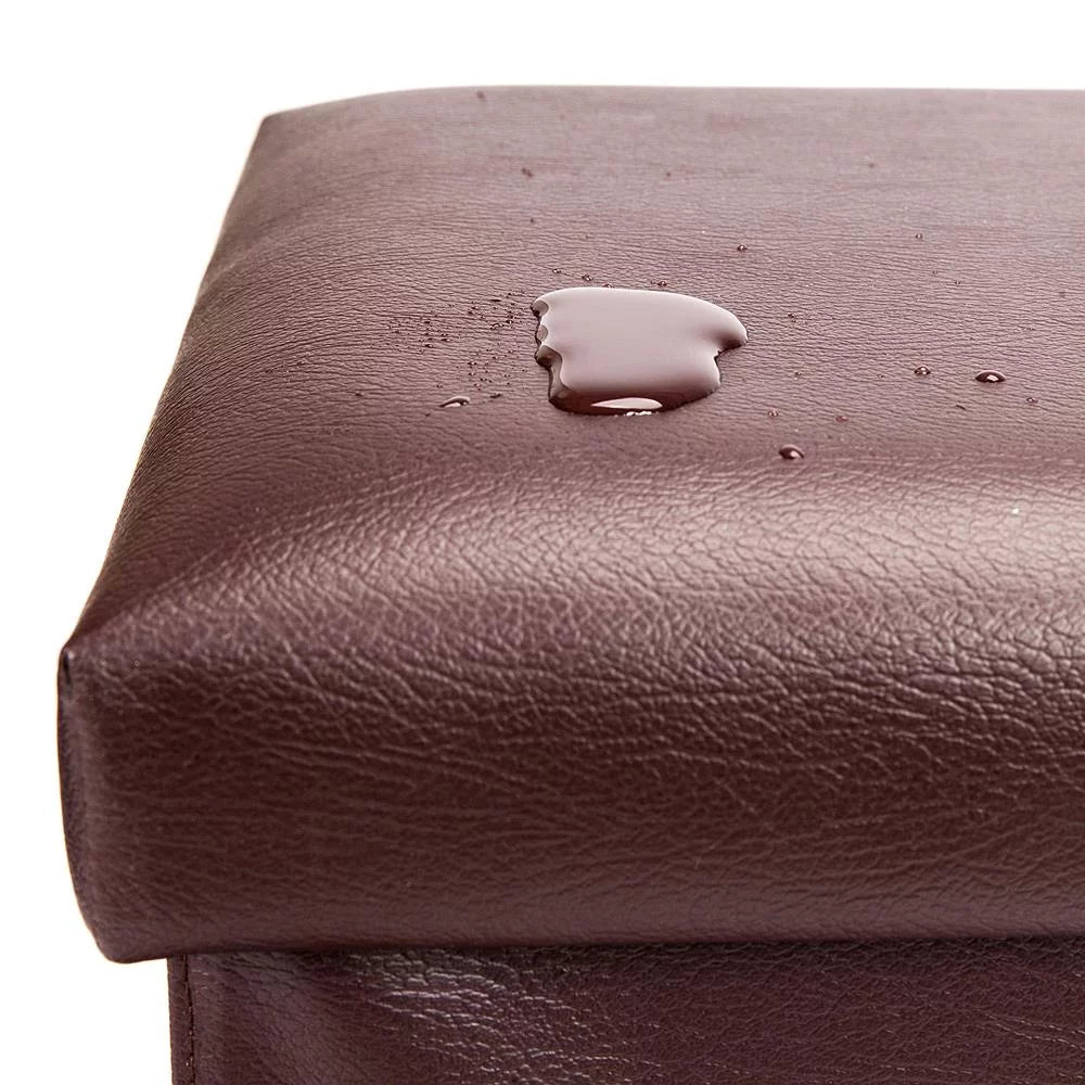 Folding Storage Cube Ottoman Brown J93683