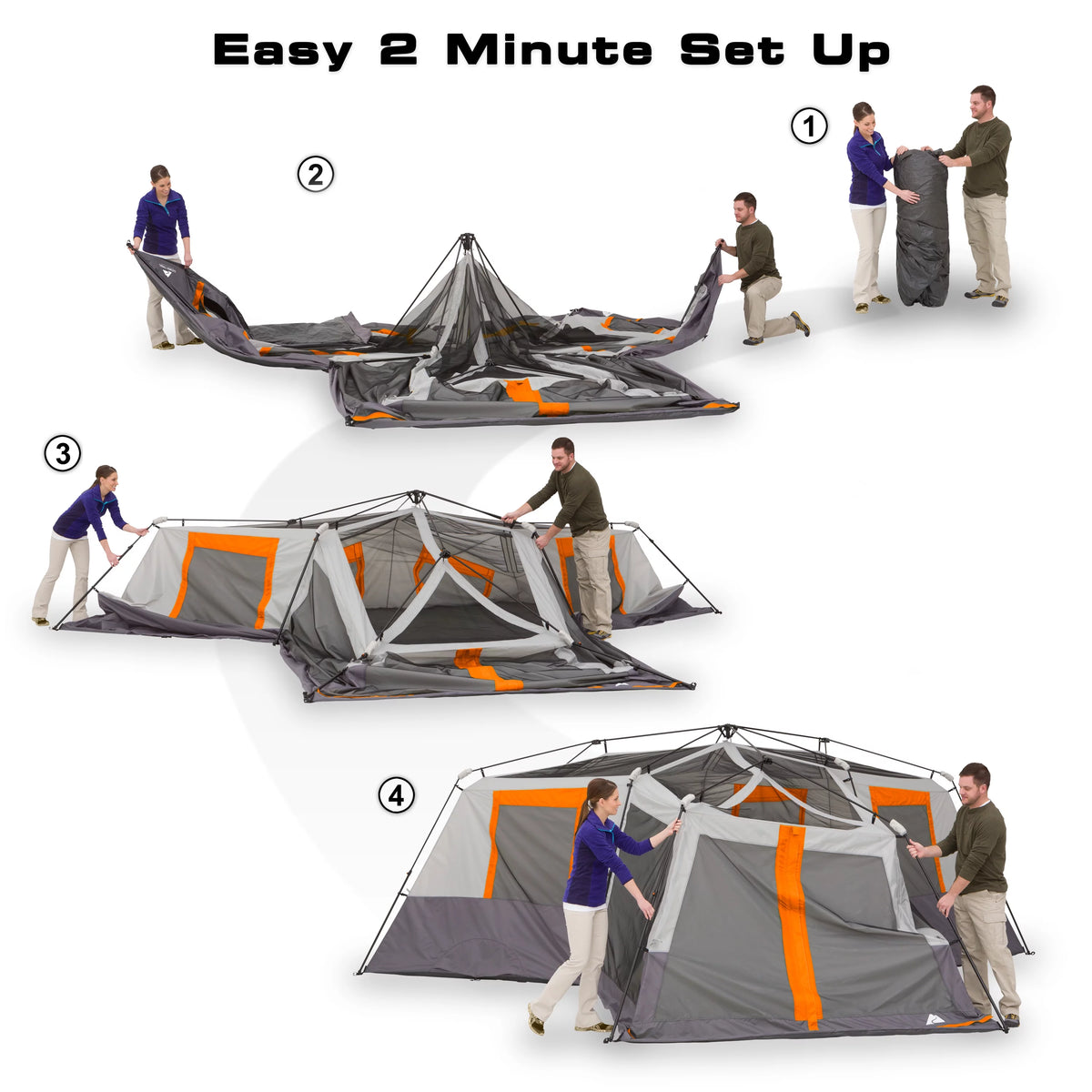12-Person 3-Room Instant Cabin Tent with Screen Room A307579