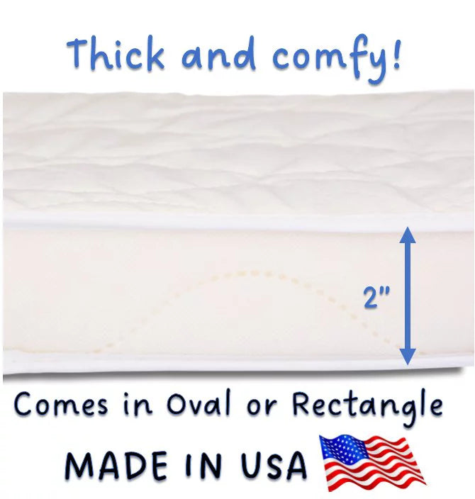 Baby Bassinet Cradle Mattress Oblong 12 x 26 Foam Waterproof Q1838