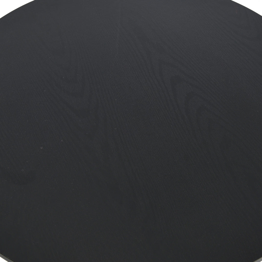 Round Coffee Table with Steel Frame and Faux Distressed Wood Finish L17716