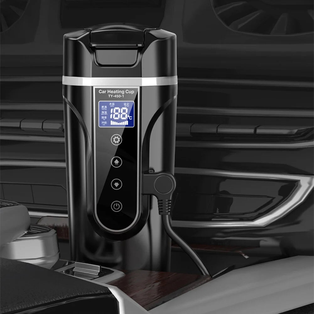 12V 24V Heated Water Cup Electric Kettle LCD Display F2099